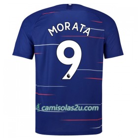 Camisolas de Futebol Chelsea Morata 9 Equipamento Principal 2018/19 Manga Curta